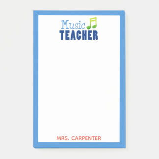 Personalized Music Teacher Post-it Notes