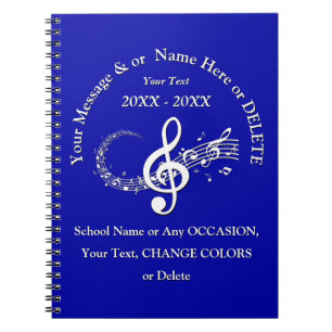 Personalized Music Themed Notebook in Your COLORS
