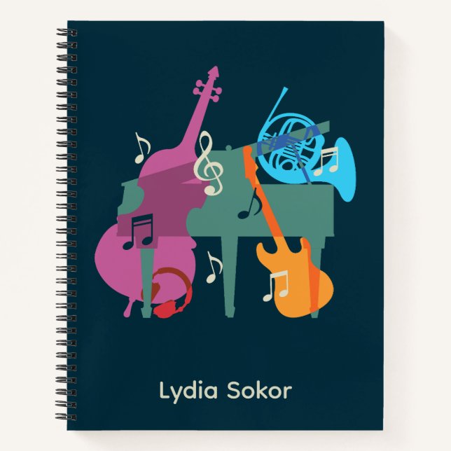 Personalized Music-Themed Planner Notebook (Front)