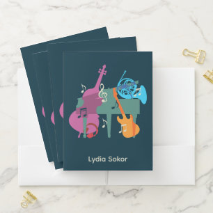 Personalized Music-Themed Pocket Folder