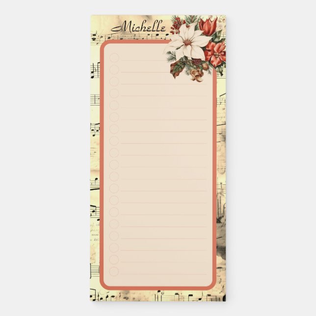 Personalized Music Todo List Magnetic Notepad (Front)