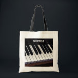 Personalized Music Tote Bag<br><div class="desc">Fun tote for piano students, music teachers, and music lovers. Edit text to create a custom gift bag.</div>