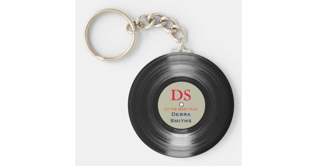 personalized music vinyl record keychain | Zazzle.com