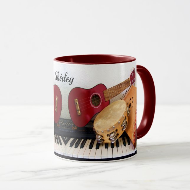 Personalized Musical Instruments Custom Text Mug (Front Right)