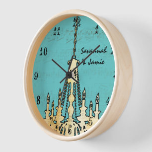 Personalized Musical Note Chandelier Any Color Clock