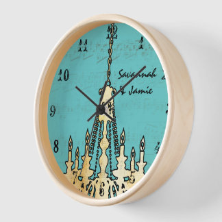 Personalized Musical Note Chandelier Any Color Clock
