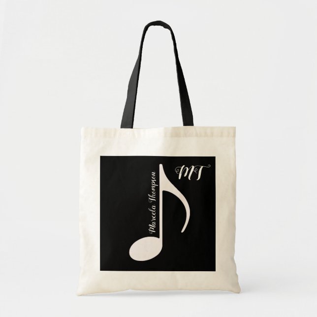 personalized musical note  tote bag (Front)