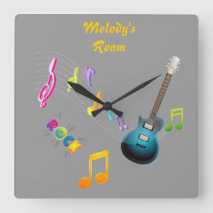 Personalized Musical Notes & Guitar Clock