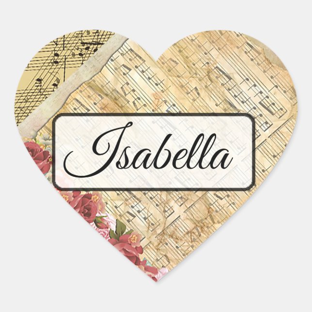 Personalized Musical Notes Name Stickers (Front)