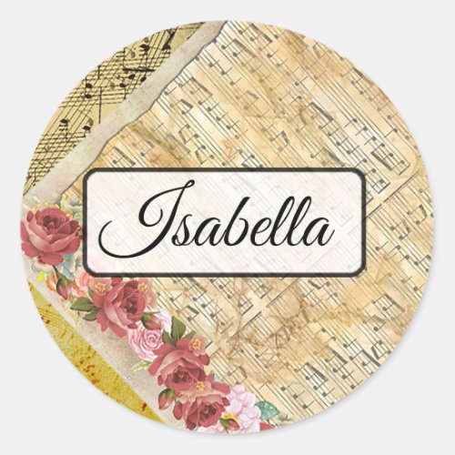 Personalized Musical Notes Name Stickers