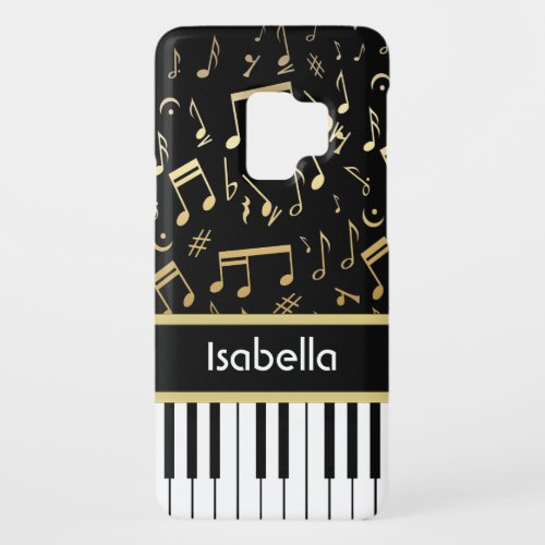 Personalized Musical Notes  Piano Keys Gold Case_Mate Samsung Galaxy S9 Case