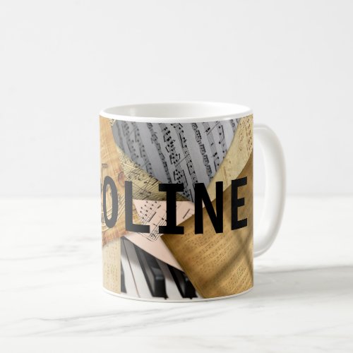 Personalized Musical Notes Piano Sheet  Music Coffee Mug