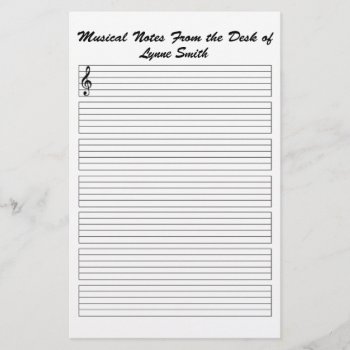 Personalized Musical Notes Stationery by Lynnes_creations at Zazzle