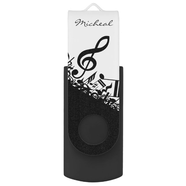 Personalized Musical Notes USB 2.0 Flash Drive (Front Vertical)