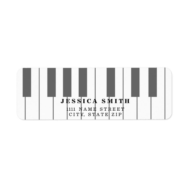 Personalized Musical piano keys Label (Front)