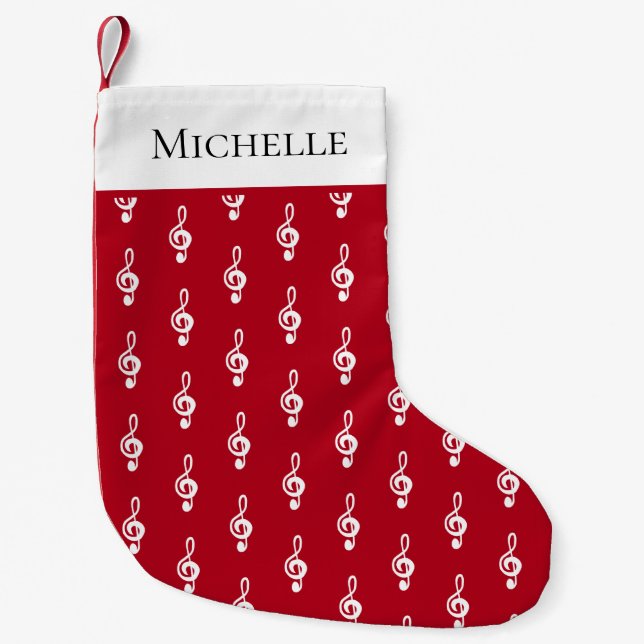 Personalized Musical Small Christmas Stocking (Front)