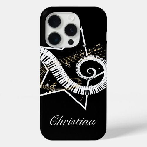 Personalized Musical Star golden notes iPhone 6 ca iPhone 15 Pro Case