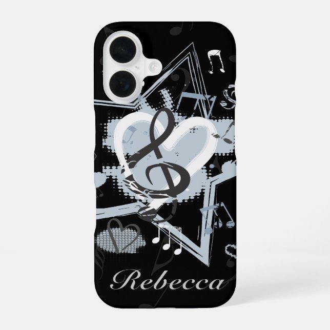 Personalized Musical Star notes designer pattern Iphone Case (Back)