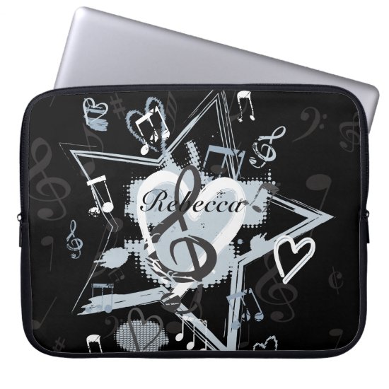 Personalized Musical Star notes designer pattern Laptop Sleeve