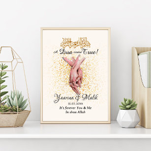 Personalized Muslim Couple Gift Glossy Poster