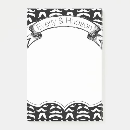 Personalized Mustache Hipster Post_it Notes