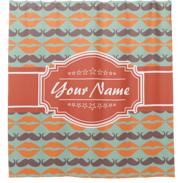 Personalized Mustache Pattern #5 Shower Curtain (Front)