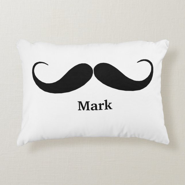 Personalized Mustache Pillow (Front)