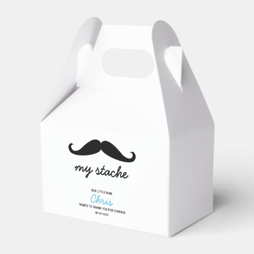 Personalized Mustache theme 1st birthday party Favor Boxes