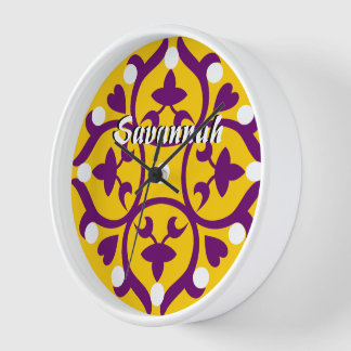 Personalized Mustard Medallion or Any Color Wall Clock