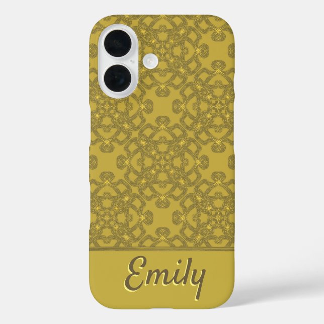 Personalized Mustard Yellow Pattern Case-Mate iPhone Case (Back)