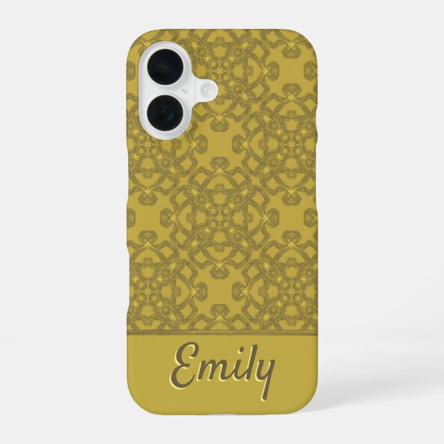 Personalized Mustard Yellow Pattern Iphone Case (Back)