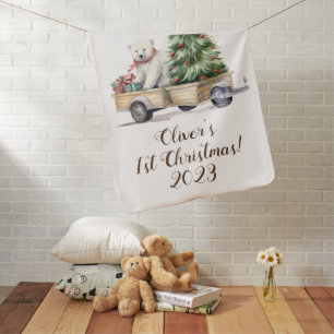 Personalized My 1st Christmas Baby Blanket