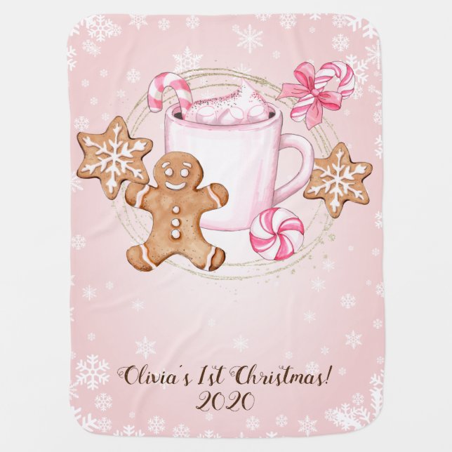 Personalized My 1st Christmas Baby Blanket (Front)