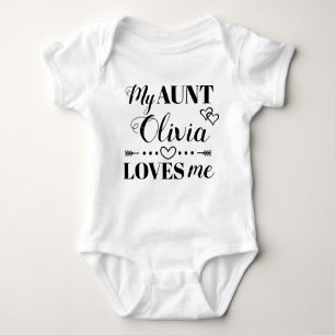 Personalized My Aunt Loves Me Baby Bodysuit