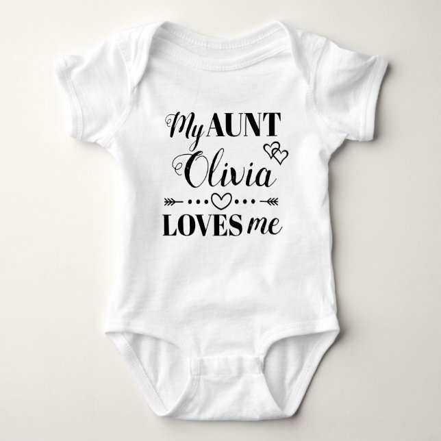 Personalized My Aunt Loves Me Baby Bodysuit (Front)