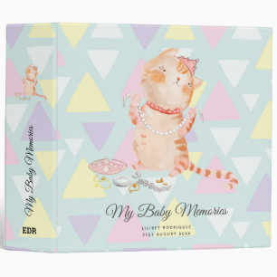 Personalized My Baby Memories Princess Kitten Lili 3 Ring Binder