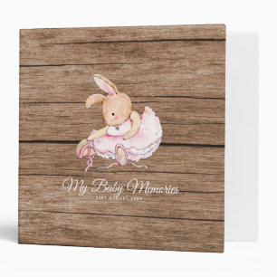 Personalized MY BABY MEMORIES - Rabbit Ballerina 3 Ring Binder