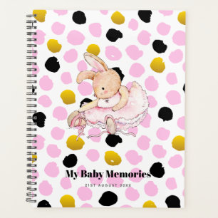 Personalized MY BABY MEMORIES - Rabbit Ballerina Planner