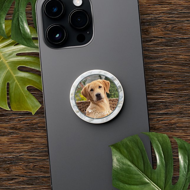 Personalized My Best Friend Photo Love Paw PopSocket (Creator Uploaded)