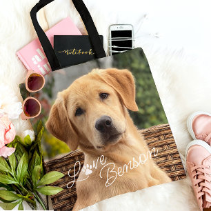 Personalized My Best Friend Photo Love Paw Tote Bag