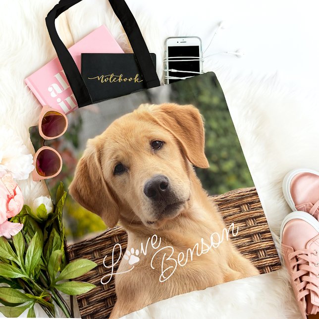 Personalized My Best Friend Photo Love Paw Tote Bag (Creator Uploaded)