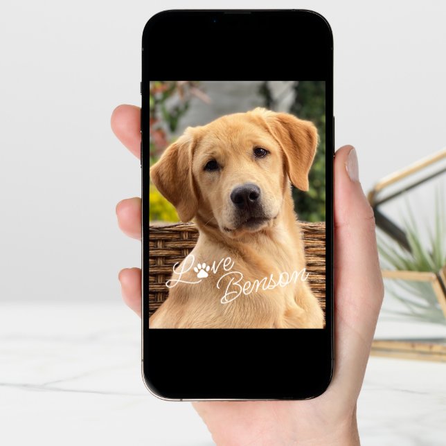Personalized My Best Friend Picture Love Paw Print Card (Front Digital)