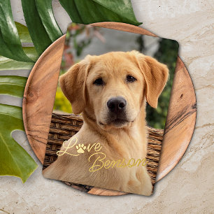 Personalized My Best Friend Picture Love Paw Print Foil Holiday Card