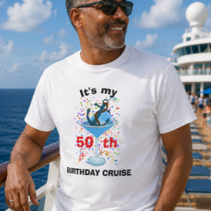 Personalized My Birthday Cruise Cocktail Anchor T-Shirt