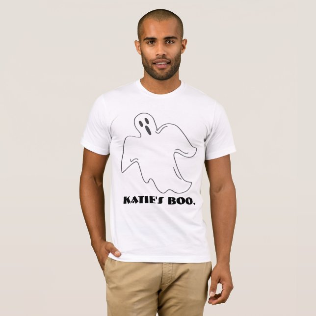 Personalized My Boo Girlfriend Name Ghost Funny T-Shirt (Front Full)