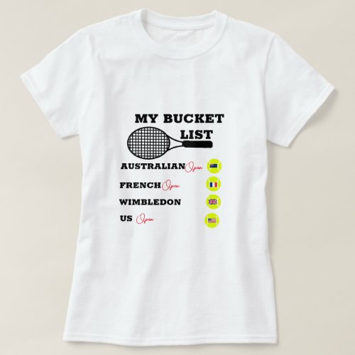 Personalized My Bucket List 2 Grand Slam T_Shirt