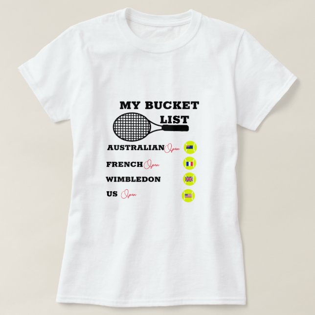 Personalized My Bucket List 2 Grand Slam T-Shirt (Design Front)