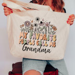 Personalized My Favorite People Call Me Grandma Tote Bag<br><div class="desc">Celebrate Grandma’s special role with the Personalized "My Favorite People Call Me Grandma" Tote Bag, a charming and practical gift that lets her carry a bit of love wherever she goes. This tote is perfect for grandmas who adore their title, whether it’s Grandma, Nana, Gigi, Mimi, or any other endearing...</div>