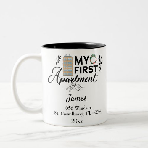 Personalized My First Apartment 2022 Two_Tone Coffee Mug