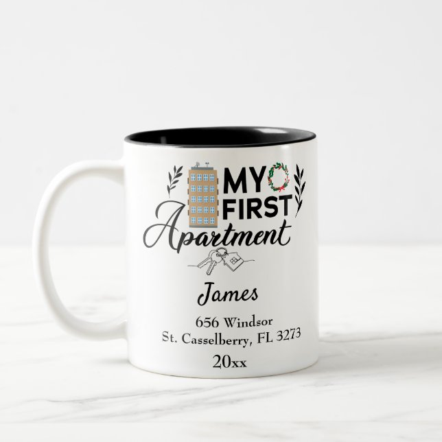 Personalized My First Apartment 2022 Two-Tone Coffee Mug (Left)